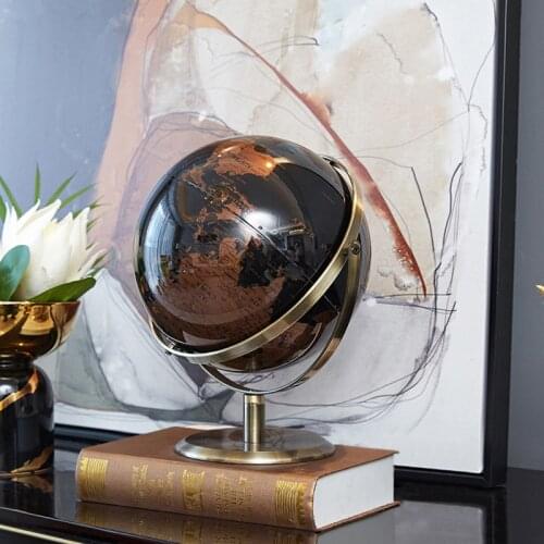 European style Luxury Vintage Globe metal Ornaments For Home Decoration And Creative Gift 3D globe ornaments