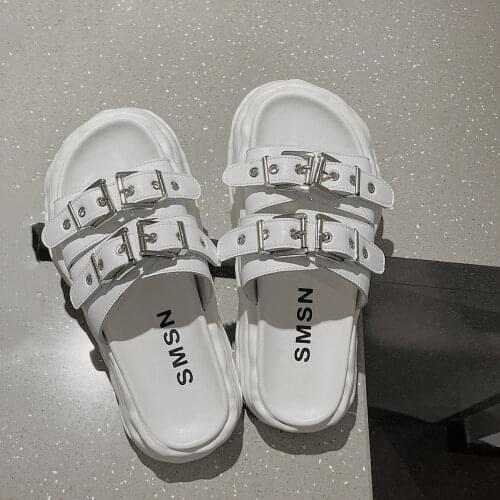 Platform Slippers Women Summer Flip Flops Weaving Slides Mules Design Ladies Sandals Sapatos Femininos Zapatillas De Casa