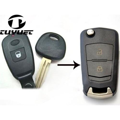 Brand New Uncut Blade Modified Folding Flip Remote Key Shell For Hyundai Elantra Replacement Key Case No Battery Holder