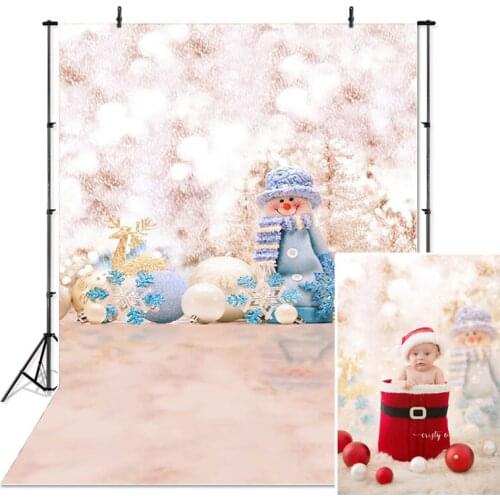 Vinyl Photography Background Christmas Tree Snowflake Elk Milu Deer Snowman Children Backdrops for Photo Studio CM-6104