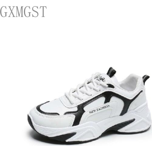 2021 New Women Chunky Sneakers Fashion Dad Shoes Breathable Mesh Sport Shoes Flat Platform Casual Shoe Femma Lace Up Flats