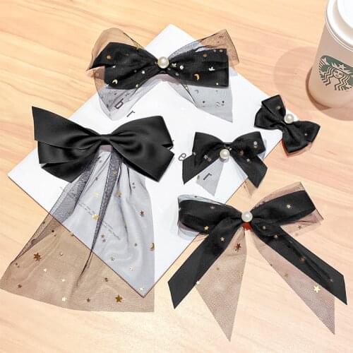 Korean New Hot Sale Bowknot Stars Hairclips For Girls Sweet Color Women Hairpins Hair Accessories Gifts High Quality Hairdress