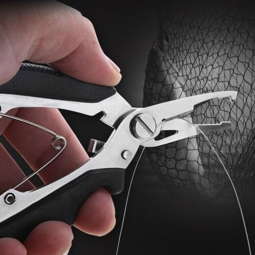 ZtDpLsd 1X Multifunction Pliers Carp Fishing Tackle Lure Hook Remover Line Cutter Scissors Clamp Head Bend Double-sided Scissors