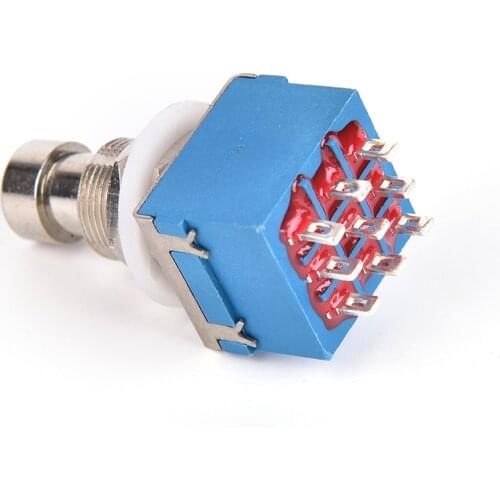 1pc Guitar Effect Switches 9-pin 3PDT Guitar Effects Pedal Box Stomp Foot Metal Switch True Bypass