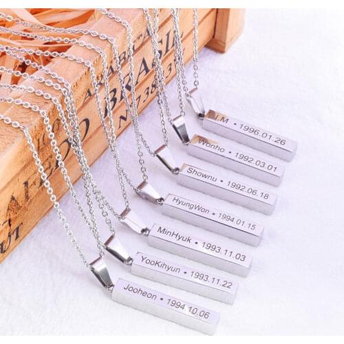 1Pc KPOP MONSTA X Necklace for Women and Men Shownu Monsta X Accessories Pendants Birthday Collares Men Jewelry