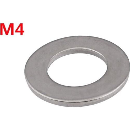 1000pcs/Lot M4 GB97 304 Stainless Steel Spring flat machine Washers Silvery White metal plain Gaskets