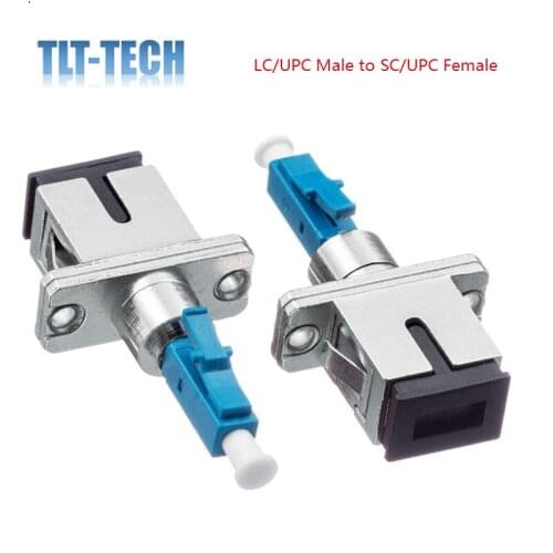 2 Pieces/Pack Single Mode 9/125um LC/UPC Male to SC/UPC Female Hybrid Optical Fiber Adapter Connector