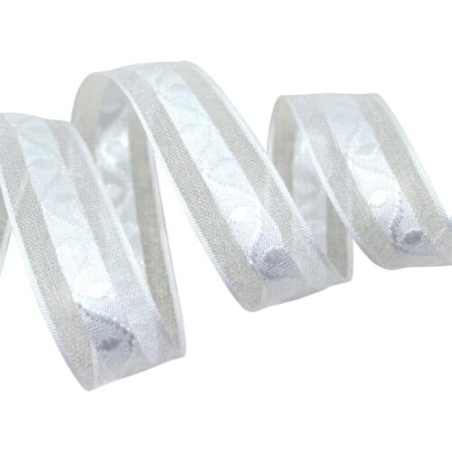 3/4'' (20mm) White Pretty Jacquard organza ribbon colored gift wrap ribbons