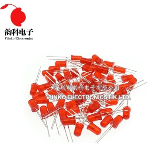 600pcs(6 colors x 100pcs) White Red Green Blue Yellow Orange 5mm LED Diffused Light-Emitting Diode 3V Lamp Assorted Kit Set