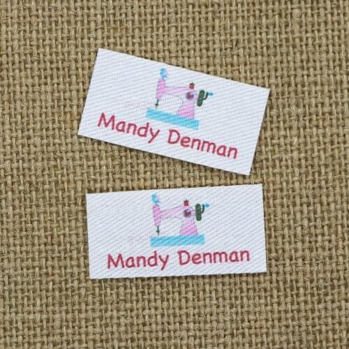80 piece Custom Iron Labels, Logo or Text, Custom Design, iron on, Organic Cotton Fabric Name Label，Sewing machine (YT186)
