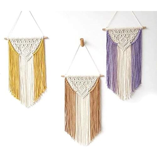 AT69 -3 Pcs Boho Macrame Wall Hanging Decor- Beautiful Home Decorative Wall Art Macrame Tapestries for Apartment, Dorm Room