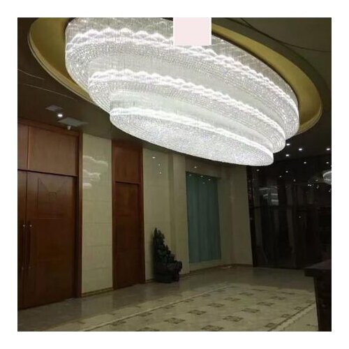 Large hotel project lights custom oval hall led chandeliers rectangular sales KTV Crystal Light led lighting fixture home lamps