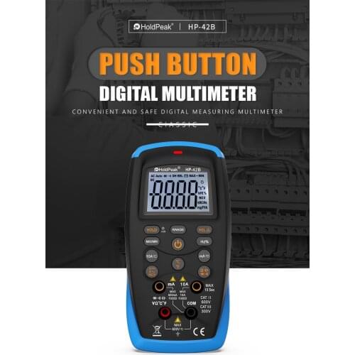 Digital Multimeter TRMS 6000 Counts Voltmeter Ammeter Ohmmeter for AC DC Volt &Current, Ohm,Capacitance,Temp,Hz and Diode Tester
