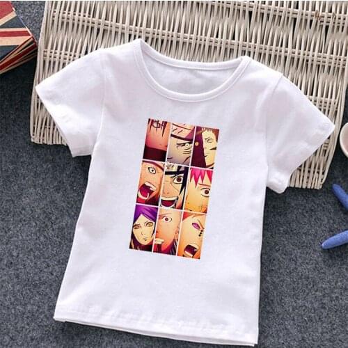 New Summer Naruto T-Shirts for Kids Popular Fashion Anime Print Children Clothes Boys Grils Tees Unisex Tops Homewear Costumes