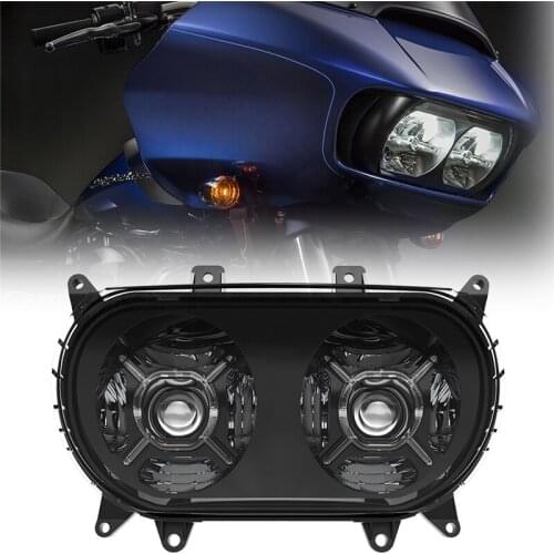 2015-2020 Dual LED Headlight Projector Headlamp Kit For Road Glide FLTRU