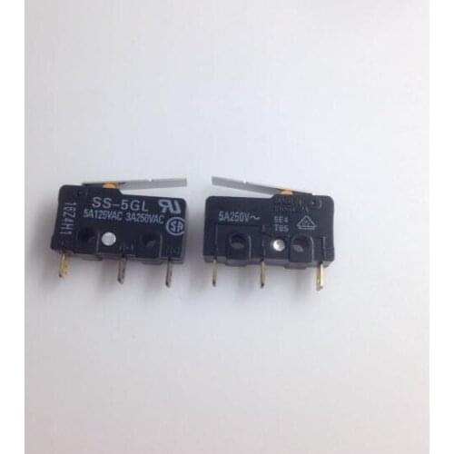 20pcs/lot Micro Switch SS-5GL 5A 125V 1.47N 3D Printers Parts 3A Mini Mouse Button Fretting Part Copper Accessories