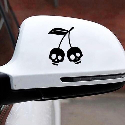 Cute Skull Decorate Accessories Fashion Car Stickers Pvc Outdoor Cartoon Auto Window Decoration Personality Decal Black/White