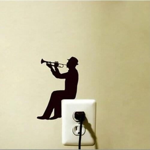 Modern Saxophone Jazz Music Vinyl Decal Sticker Home Light Switch Refrigerator Instrument Decoration