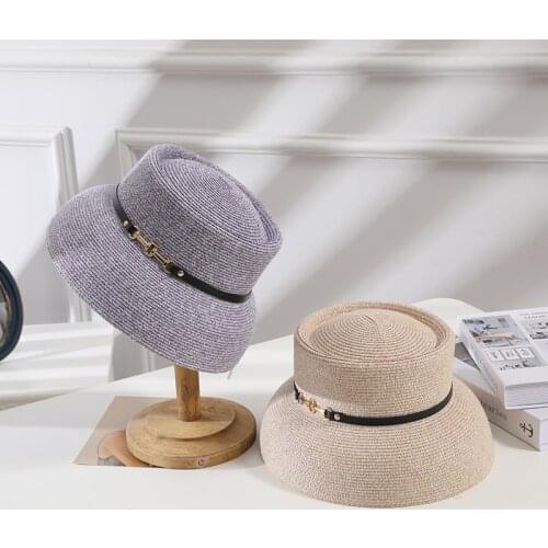 202103-2509180 new spring summer Hepburn style Lampshade modeling lady sun bucket cap women leisure hat