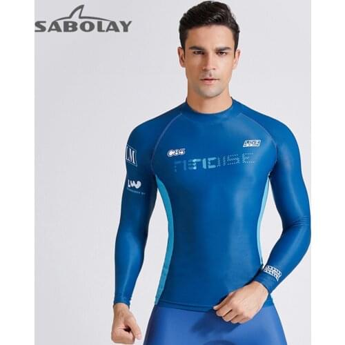 New Mens Long Sleeve UPF 50+ Sunscreen Snorkeling Surfing Suit 2021 Water Sports Quick Drying Swimming Snorkeling Surfing Suit