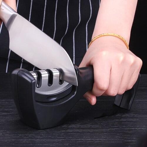 Knife Sharpener Professional for Kitchen 3 Stage Diamond Ceramic Fine Grinder Nozzle Replaceable Accessories and Tools