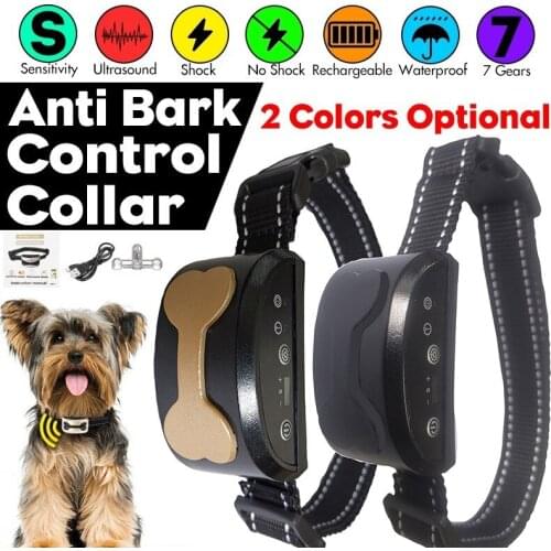 Bark Stopper Training Dog Repellent Anti-Dog Pet Traction Collar Waterproof Charging Dogs Pets Accessories Dog Accessories