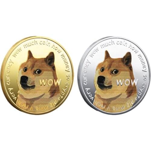 Cute Dog Commemorative Coin Collection Dogecoin Collectible Coins Gifts