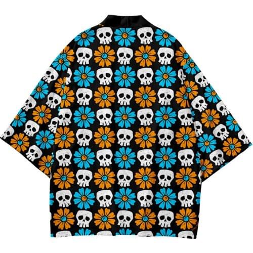 Casual Adult Shirt Short Sleeve Blouse Japan Yukata Kimono Tops Asian Unisex Cosplay Costumes Loose Haori Cardigan Oversize 6XL