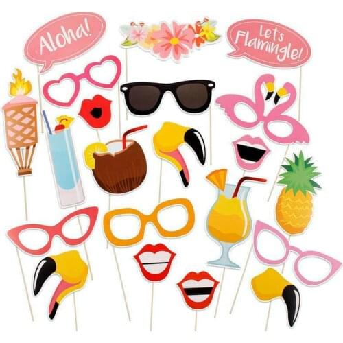 Luau Photo Booth Props Hawaii Themed Summer Party Supplies Tropical Photo Props Hawaii Party Decoration