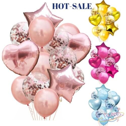 Rose Gold 12inch Latex 18inch Multi Confetti Balloons Birthday Party Helium Wedding Festival Baloon Boy Girl Baby Shower