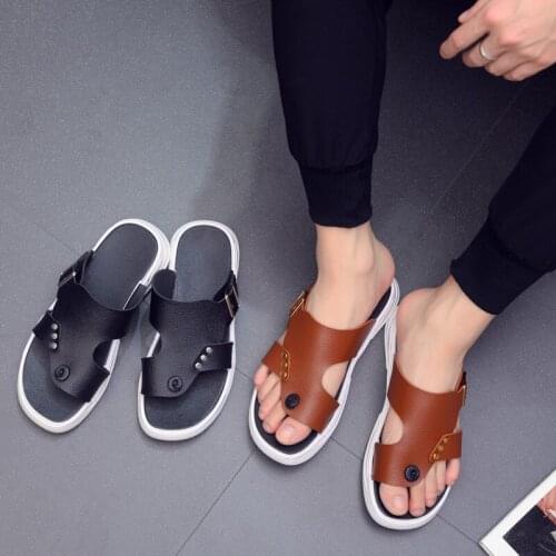 Male Fashion High Quality Plus Size Home & Beach Sandals Men Casual Durable Anti Skid Peep Toe Summer Sandals Sandalias hombre