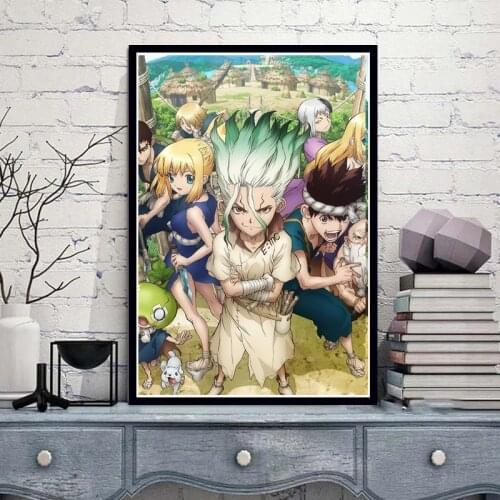 Nordic Canvas Painting Poster Printed Anime Dr.STONE Ishigami Senku Shishio Tsukasa Pictures Home Decoration Living Room Modular