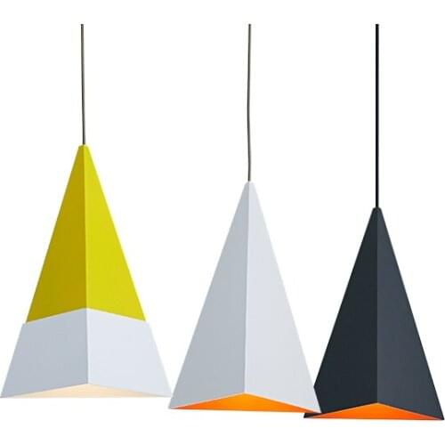 Modern Triangle Single Head Metal Hanging Lamp E27 European Creative Home Decoration Restaurant Bar Cafe Pendant Lighting PL543