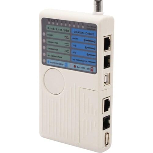 TOP RJ11 RJ45 USB BNC LAN Network Cable Tester Remote LAN Cables Tracker Detector 4 in 1 Fast Tester Tool