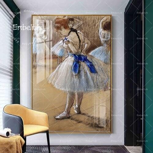 Embelish Edgar Degas Preparing Dancer Classical Wall Posters For Living Room HD Canvas Oil Paintings Home Decor Framed Pictures