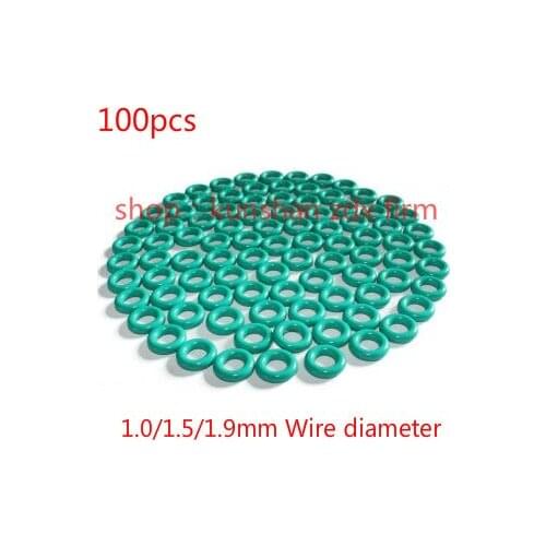 O type ring sealing ring fluorine rubber green wire diameter 1/1.5/2.0mm resistant to high temperature and oil resistance 5-22mm