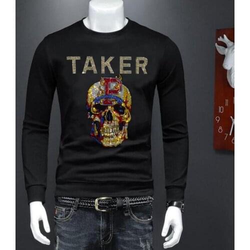 2021 winter r mens Sweatshirt Diamond stone slim fit casual tops hoody males