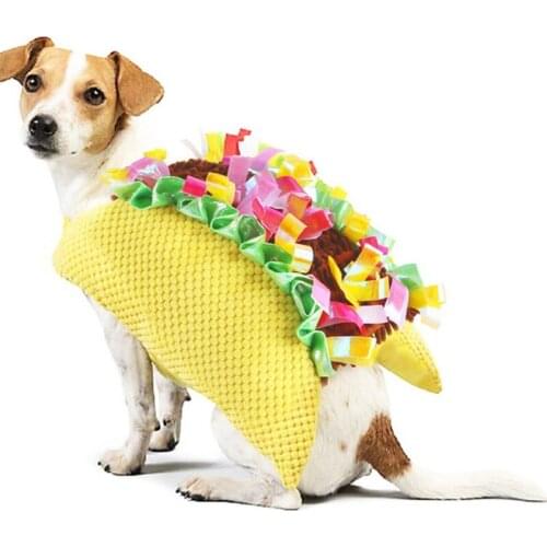 A Pet Halloween Costume Clothes Funny Hamburger Dress up Halloween cosplay Outfit Winter Warm Dog Clothes for Christmas Party