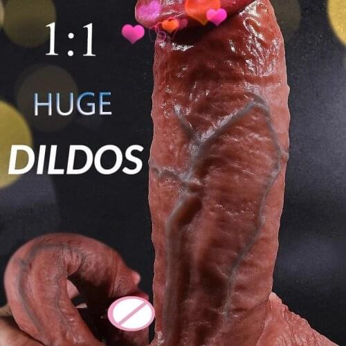 1:1 Real Huge Dildos For Women Lesbian Toys Big Fake Dick Silicone Penis Females Masturbation SM Sex Tools Adult Erotic Product