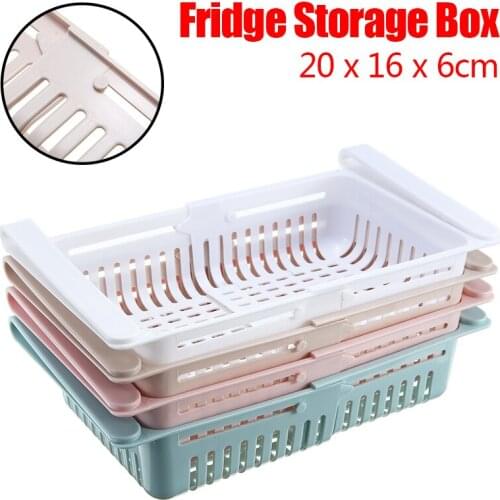 1pc Fridge Storage Box Pull-out Drawer For Home Supplies Fridge Storage Basket Box Slide Food Fruits Organizer Holders