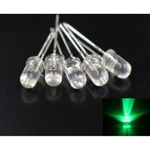 100pcs F5 5mm Green Round Superbright LED Light LED lamp NEW