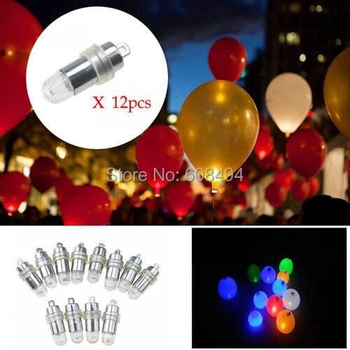 12pcs/lot mini LED Light lamp Paper Lantern Waterproof Balloon Floral lamp F/Xmas Wedding Party Decor multi-color Color changing