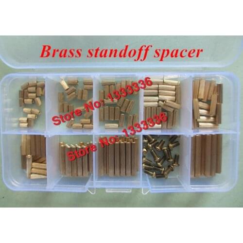 200pcs/box Brass Standoff Spacer M2 Female x M2 Female / Brass Screw Assorted Kits