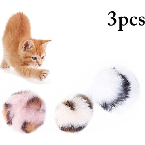 3pcs/set Plush Ball Cat Interactive Toys Soft Catnip Kitten Toys Multicolor Pet Chew Toys Kawaii Puppy Training Supplies