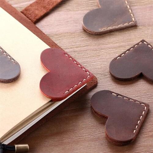 3pcs/lot Handmade Vintage Bookmarks for books Genuine Leather Corner Page Marker Handmade Memo Stationery Gift School Supplies
