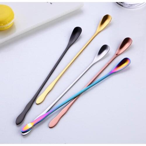 304 Stainless Steel Coffee Spoon Cute Long Handle Coffee Spoon With Gourd Handle Restaurant & Bar Stirring Spoon 260/200mm LX