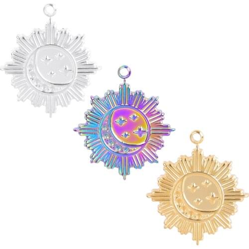 5Pcs/Lot Vintage Vegetable Chili Sun Moon Charms Alloy Compass Lock Key Pendant For Women Necklaces Making DIY Handmade Craft