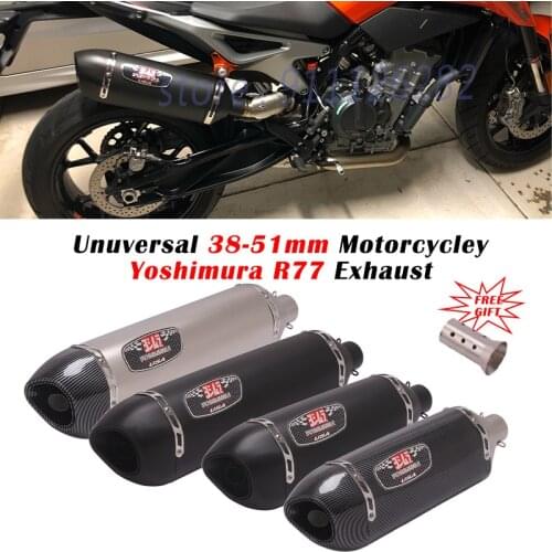51mm Universal Motorcycle Yoshimura R77 570mm Exhaust Escape Modified 470mm Muffler DB Killer For GSX-S 750 S1000RR DUKE 790 R1