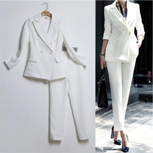 White Women Pant Suit Formal Ladies Business Suits Office Work Wear Female Suit For Weddings Female Business Suit Custom Made