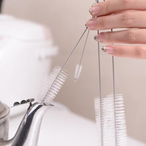 Kettle Spout Brushes Icing Piping Nozzle Brush Long Handle Teapot Mouth Brush Baby Milk Bottle Nipple Cleaning Tool 4 pcs/set